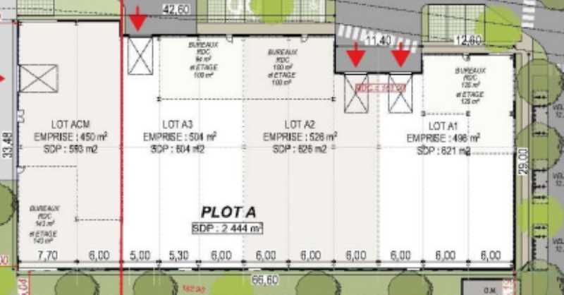 Location entrepots 3625 m² divisibles à partir de 343 m²