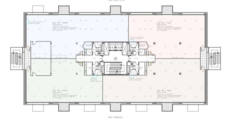 Location bureaux 1312 m² divisibles à partir de 185 m²