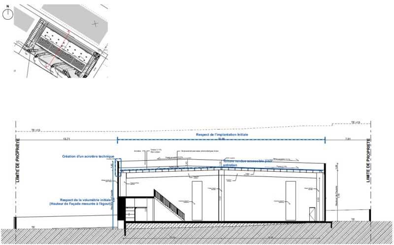 Vente entrepots 2984 m² divisibles à partir de 1486 m²