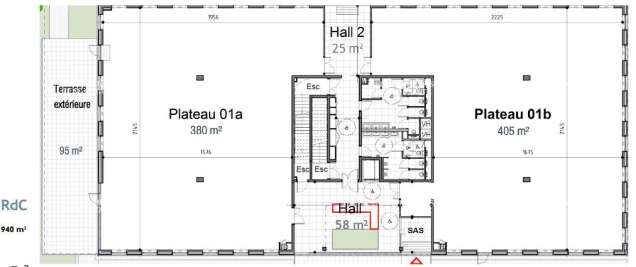 Location Bureaux 3660 m² non divisibles 59650 Villeneuve-d'ascq
