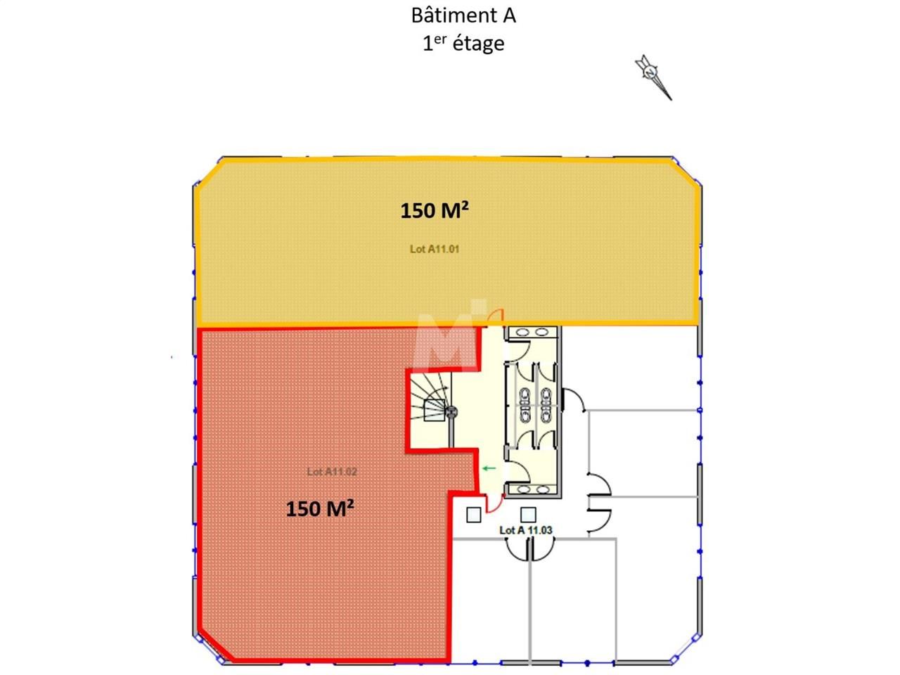 Location bureaux 530 m² divisibles à partir de 230 m²