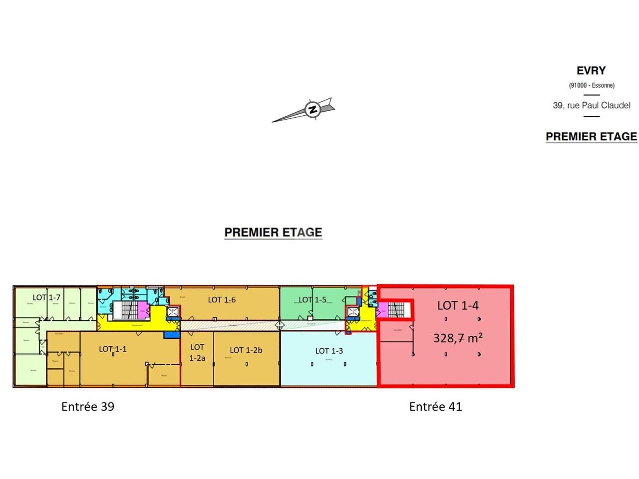 Location bureaux 2093 m² divisibles à partir de 48 m²