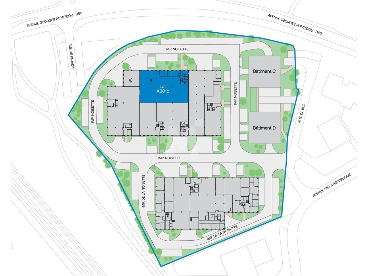 Location entrepots 1035 m² divisibles à partir de 227 m²