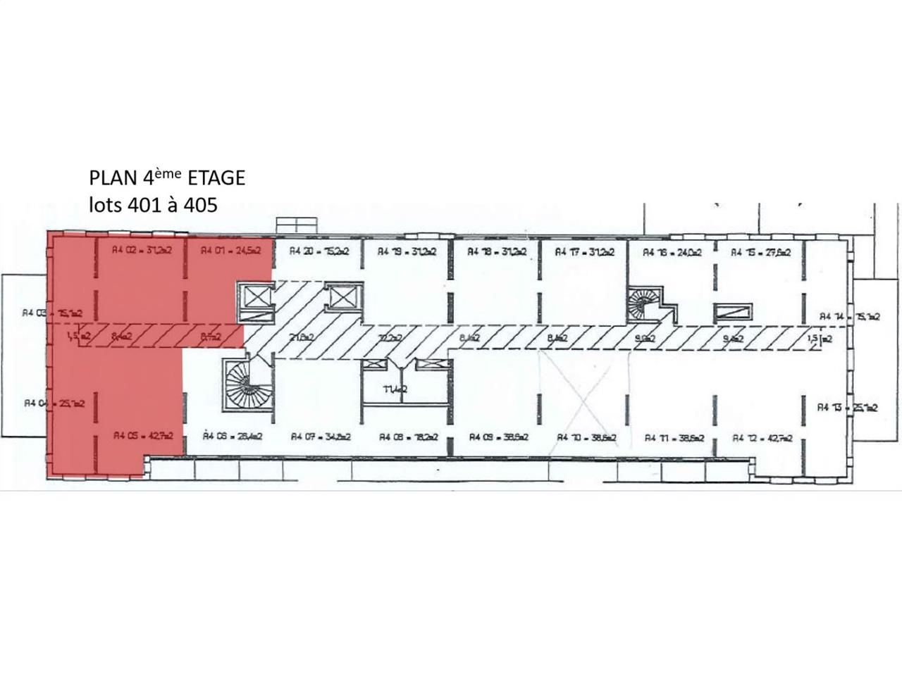 Vente bureaux 154 m² non divisibles