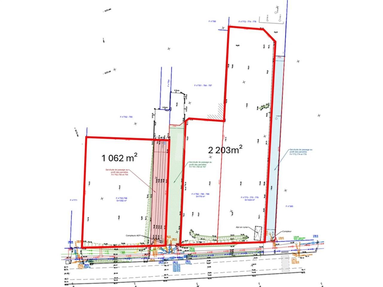 Vente terrain 3265 m² divisibles à partir de 1062 m²