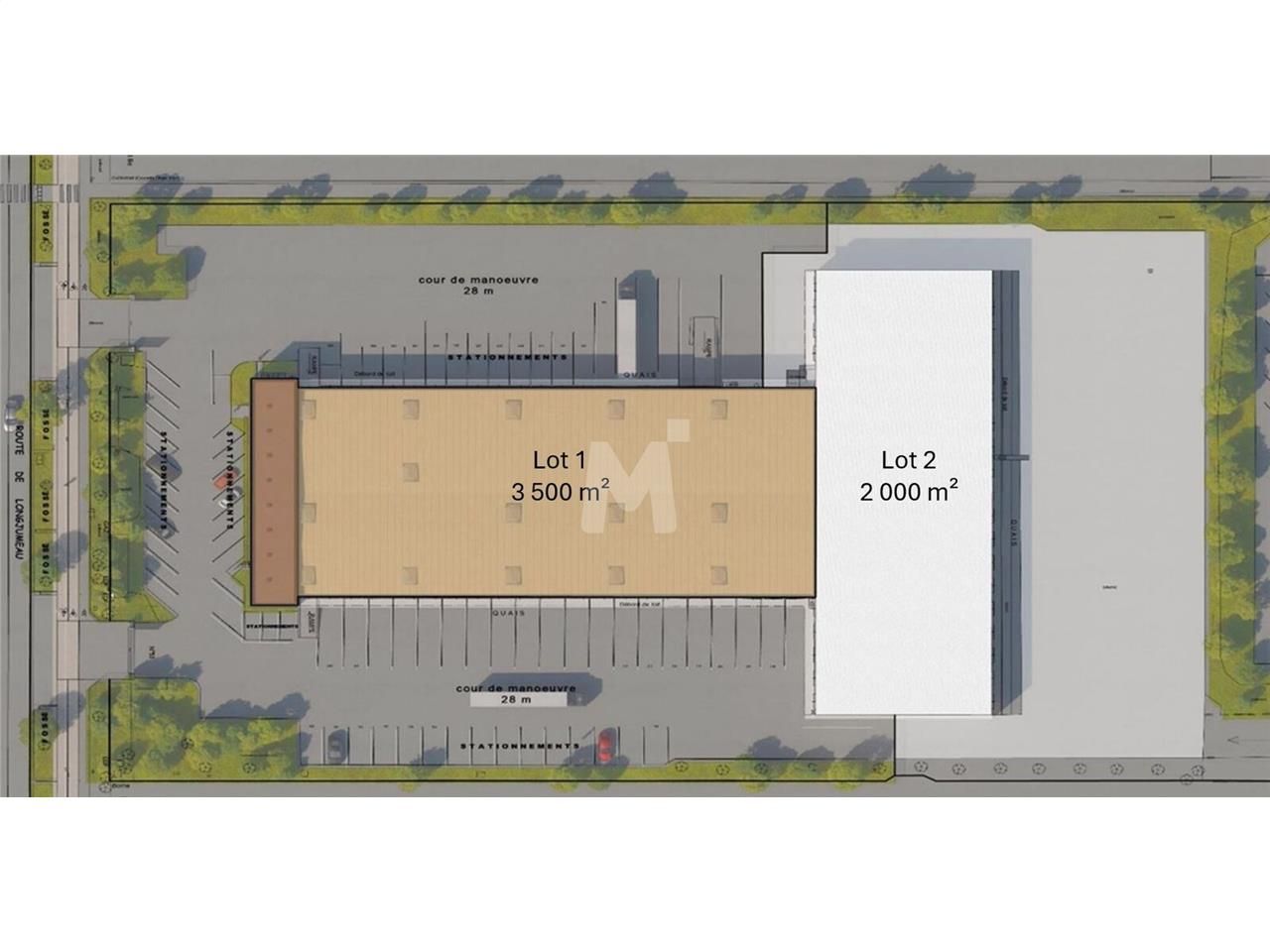 Location entrepots 5500 m² divisibles à partir de 2000 m²