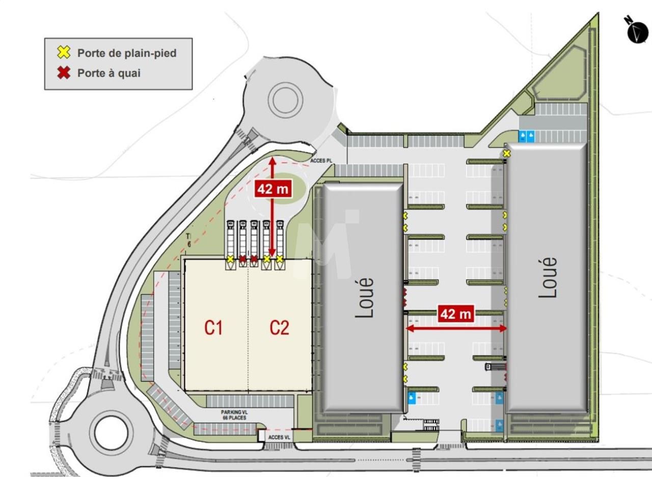 Location entrepots 3287 m² divisibles à partir de 1636 m²