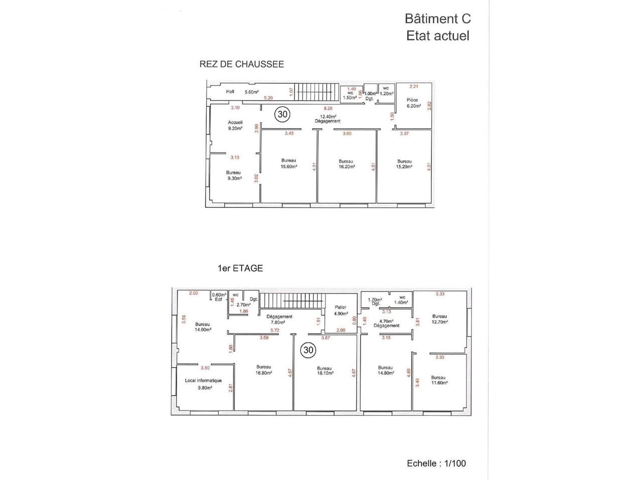 Vente bureaux 216 m² non divisibles