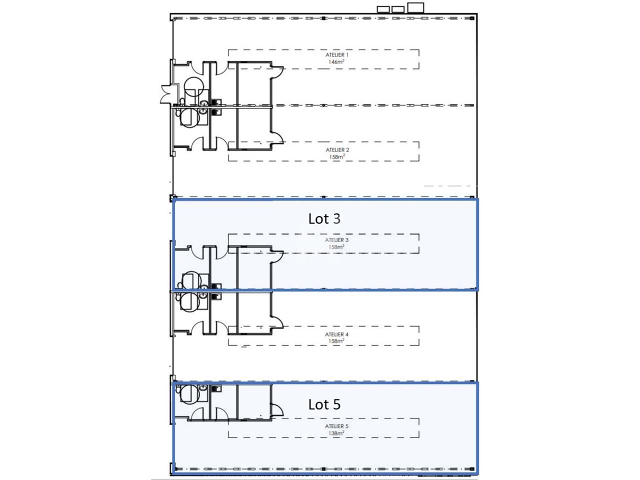 Location entrepots 316 m² divisibles à partir de 158 m²