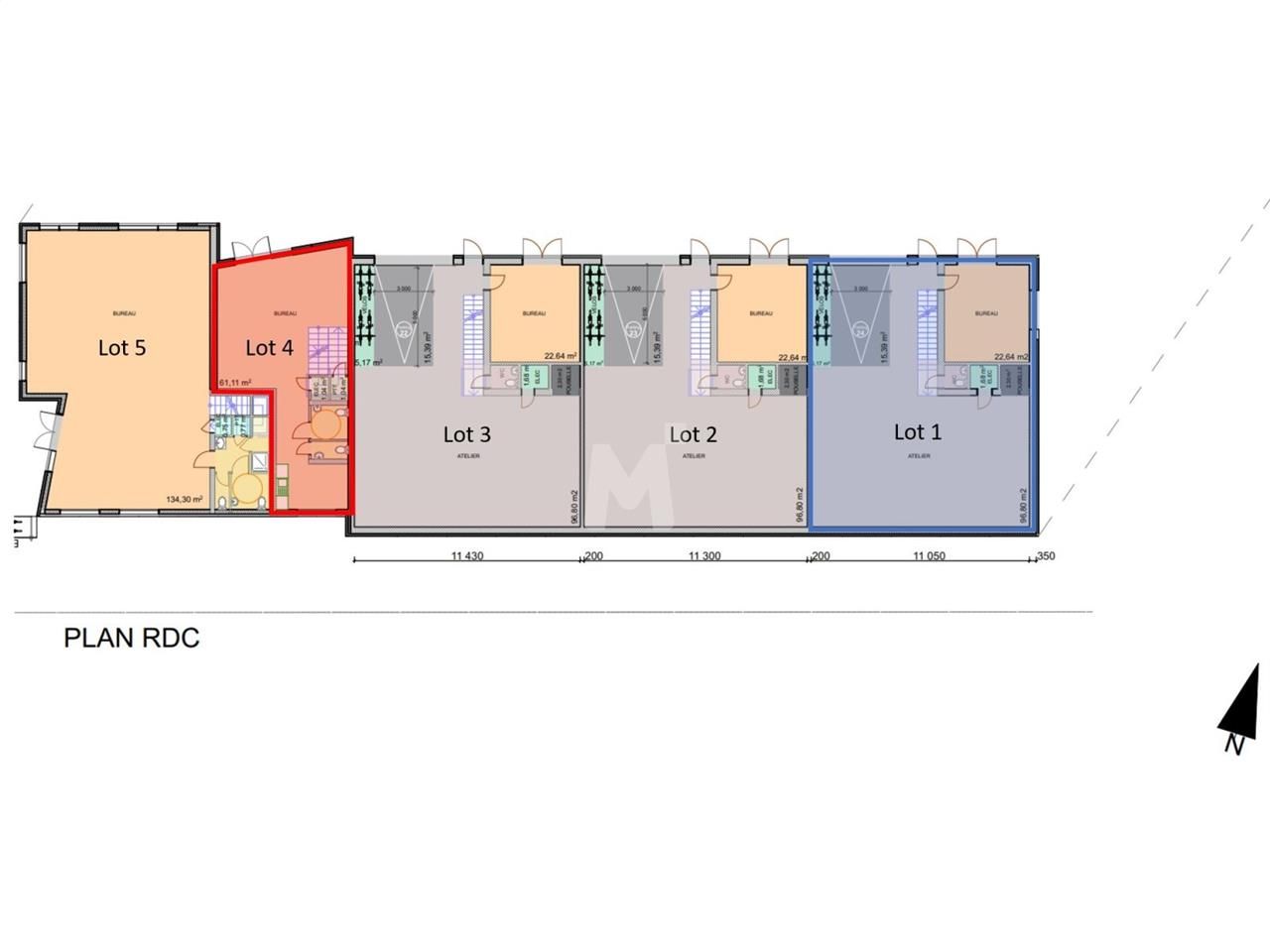 Vente bureaux 140 m² non divisibles