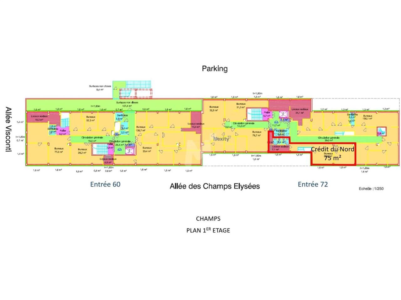 Location locaux commerciaux 767 m² divisibles à partir de 9 m²