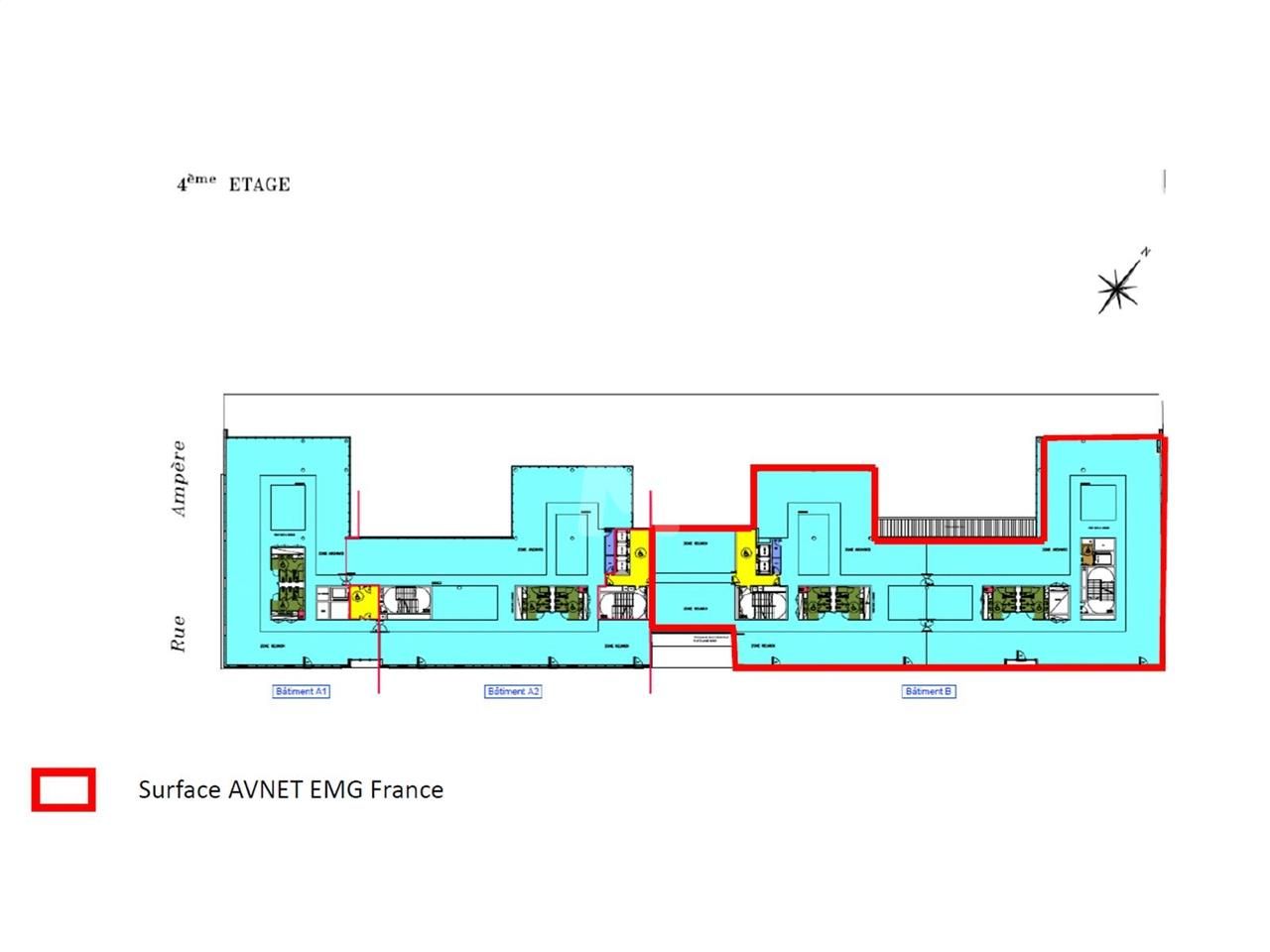 Location bureaux 1647 m² non divisibles