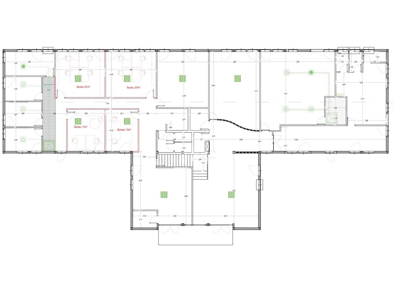 Vente bureaux 846 m² non divisibles