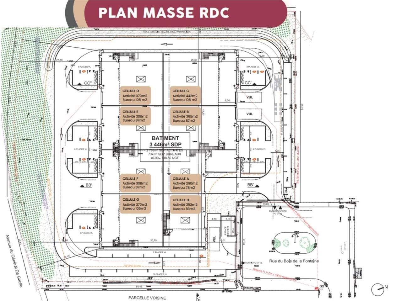 Location entrepots 3585 m² divisibles à partir de 368 m²