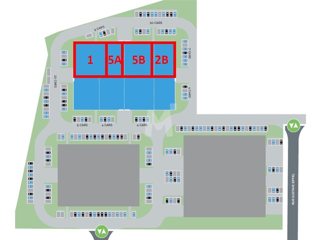 Location entrepots 1230 m² divisibles à partir de 210 m²