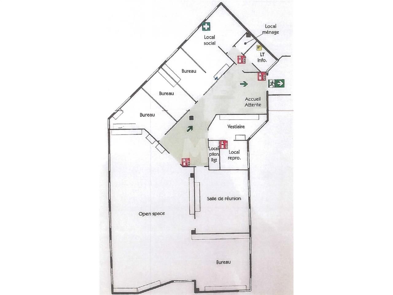 Location bureaux 268 m² non divisibles