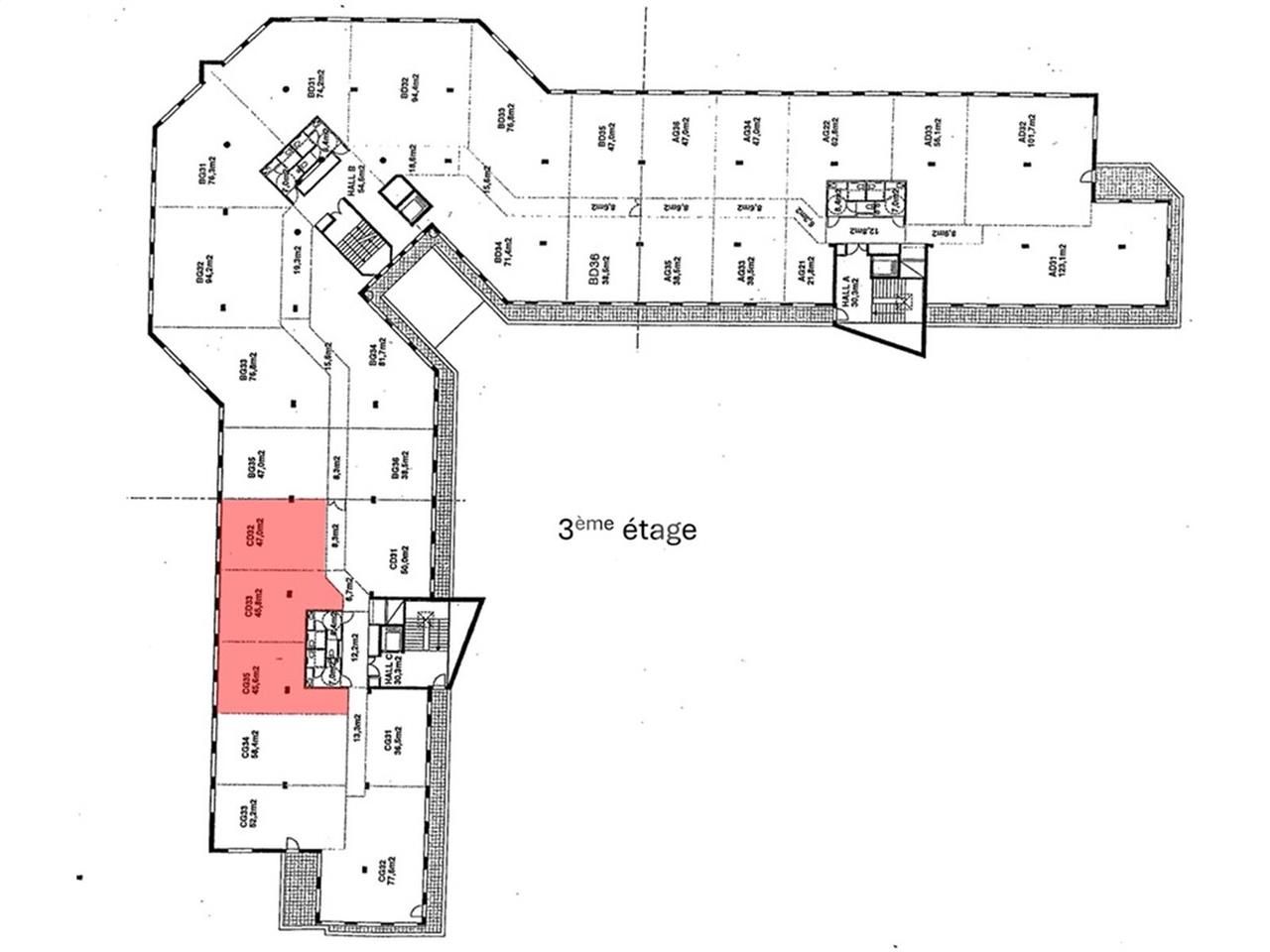 Vente bureaux 130 m² non divisibles