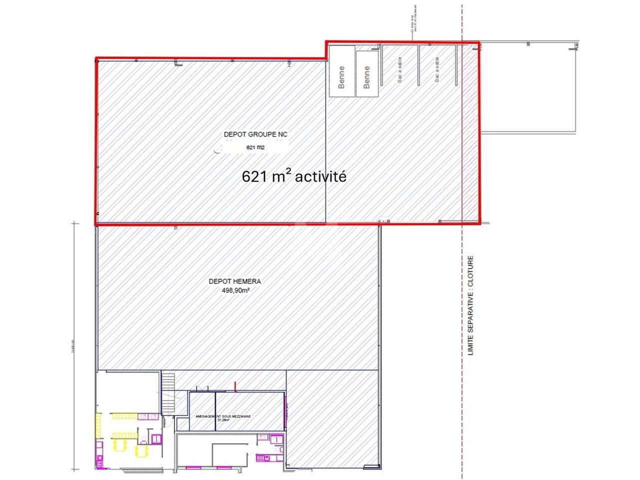 Location entrepots 688 m² non divisibles