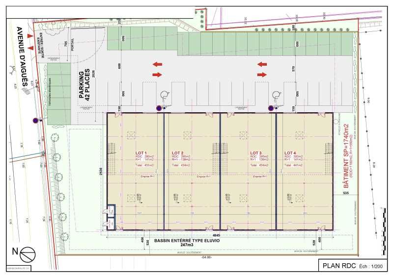 Location entrepots 1660 m² divisibles à partir de 411 m²