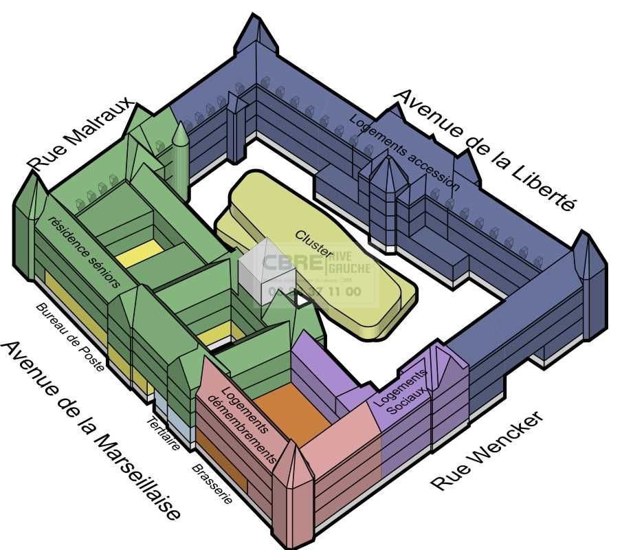 Location bureaux 1263 m² non divisibles