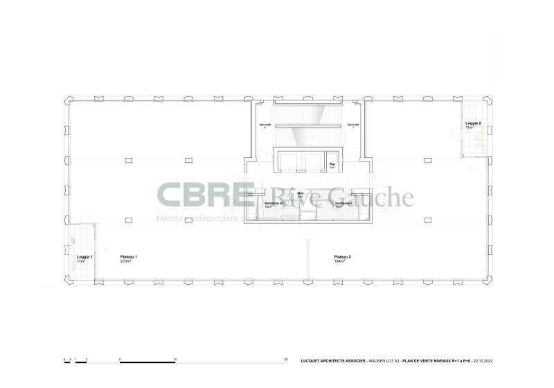 Location bureaux 218 m² non divisibles