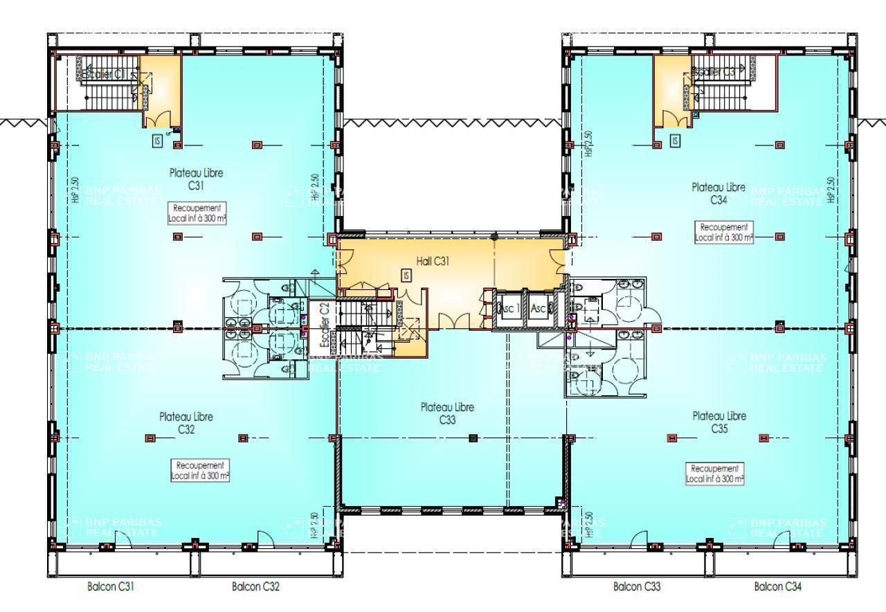 Location Bureaux 2482 m² divisibles 35000 Rennes