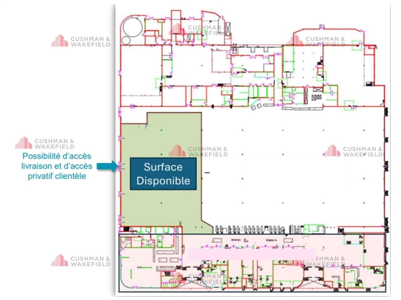 Location locaux commerciaux 2190 m² non divisibles