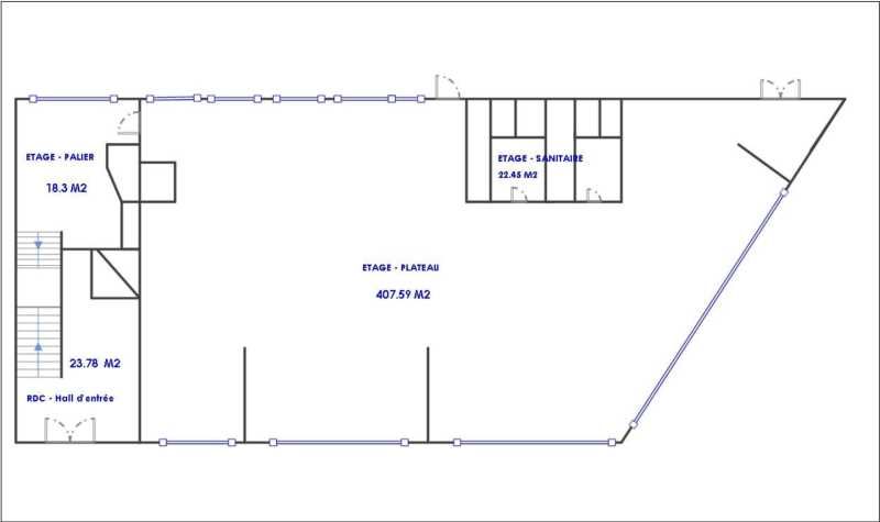 Location bureaux 472 m² non divisibles