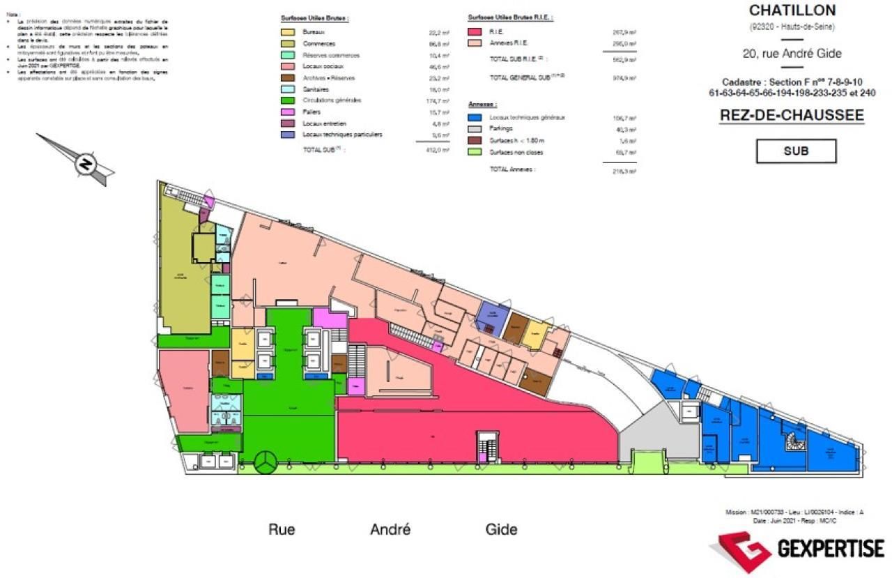 Location Bureaux 10833 m² divisibles 92320 Châtillon