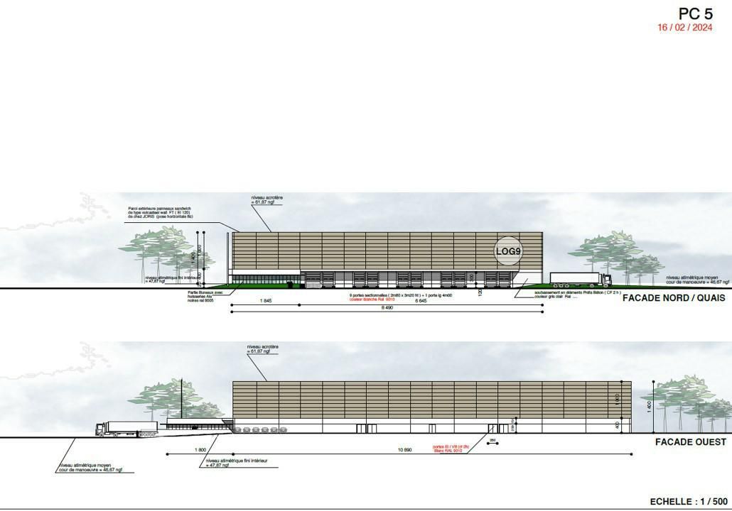 9486 m² pour cetentrepôts classe a en location à Peujard