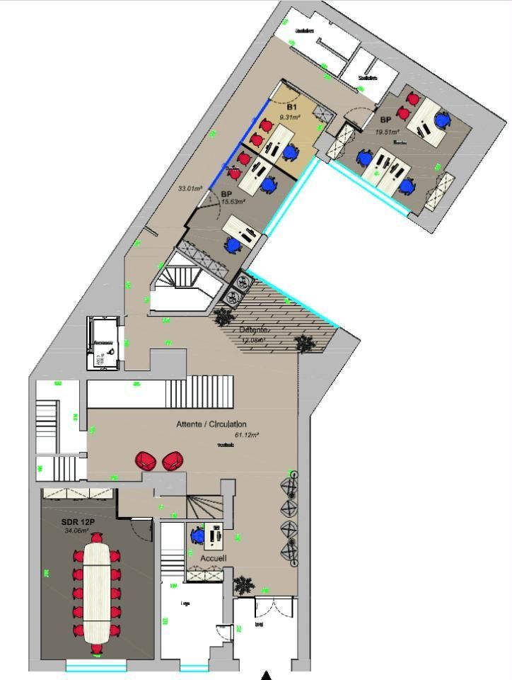 1514.4 m² pour ce bureaux en location à Paris