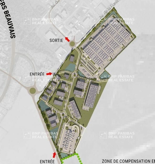 72000 m² pour cetentrepôts classe a en location à Creil