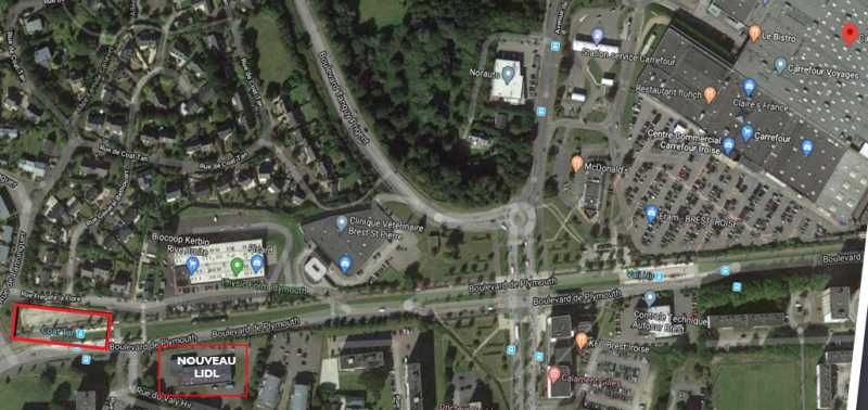 Location locaux commerciaux 143 m² non divisibles