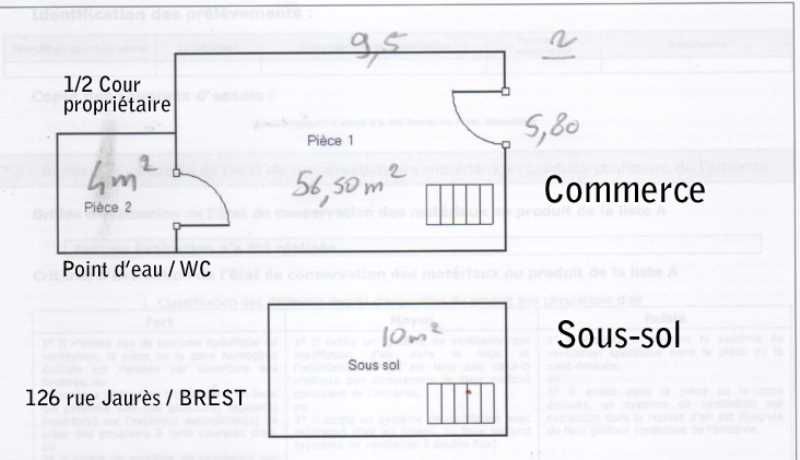 Vente fonds de commerce 60 m² non divisibles