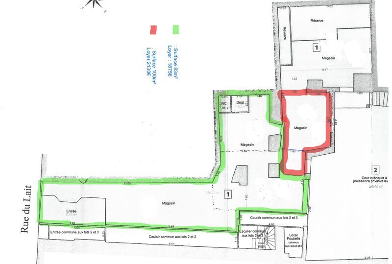 Vente locaux commerciaux 100 m² non divisibles