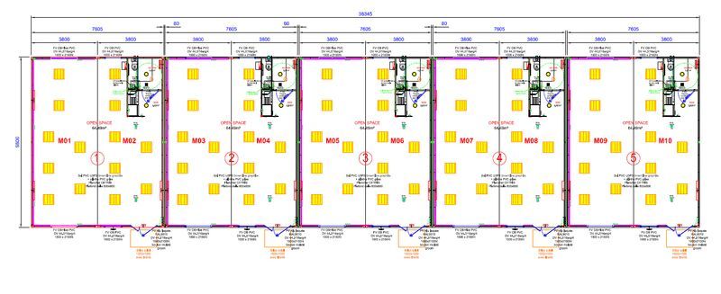 Location entrepots 200 m² divisibles à partir de 100 m²