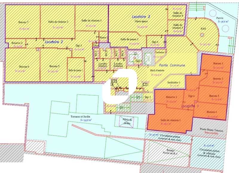 Location bureaux 978 m² divisibles à partir de 116 m²