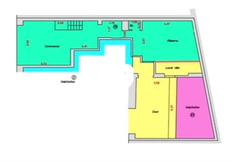Vente locaux commerciaux 59 m² non divisibles