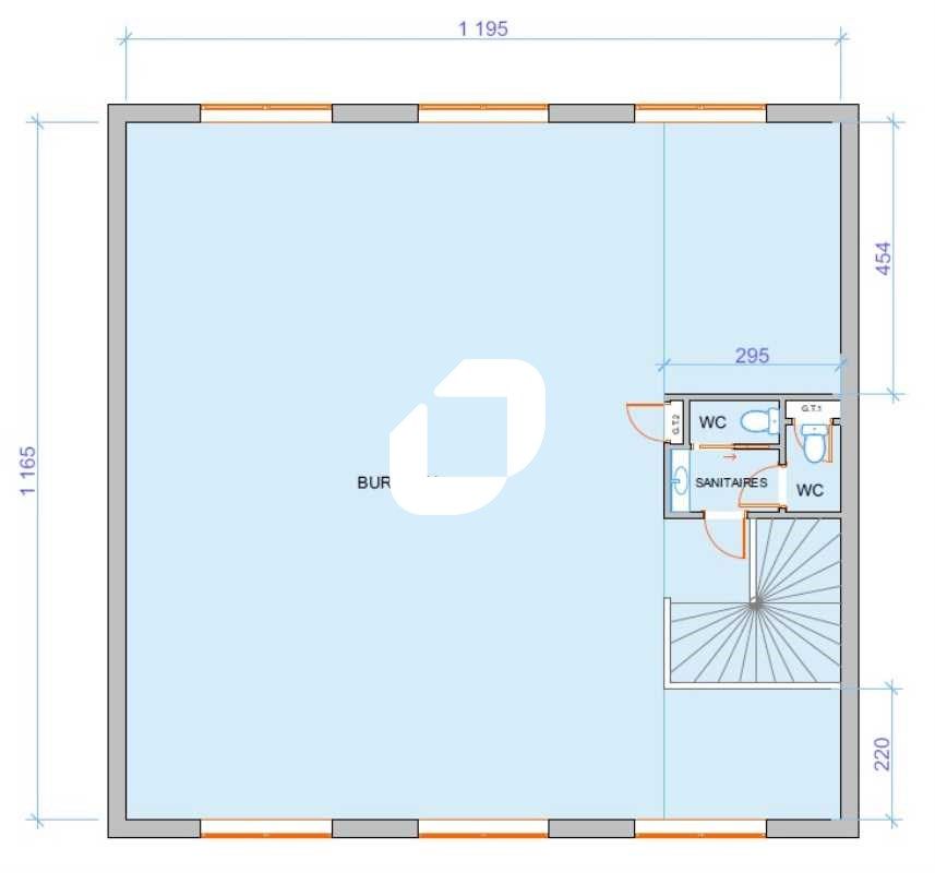 Vente bureaux 280 m² non divisibles