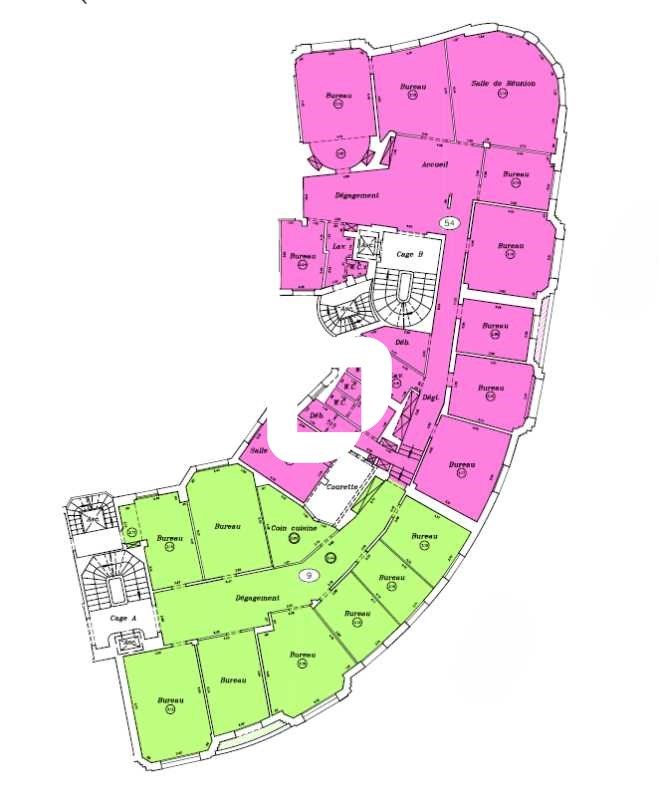 Location bureaux 470 m² non divisibles