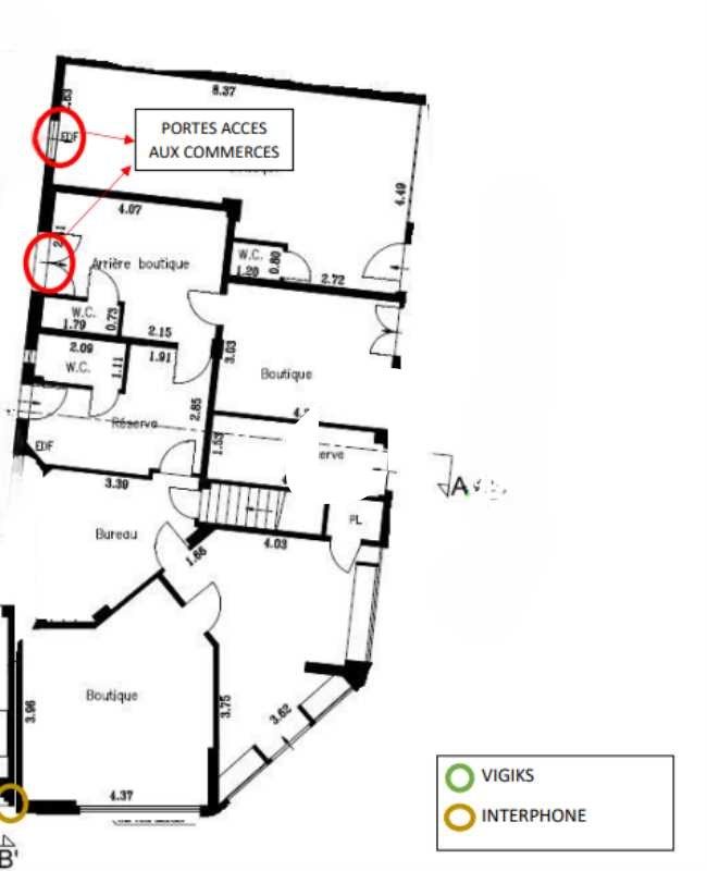 Location locaux commerciaux 113 m² non divisibles