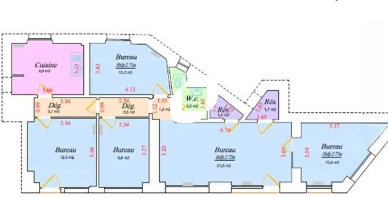 Location locaux commerciaux 86 m² non divisibles