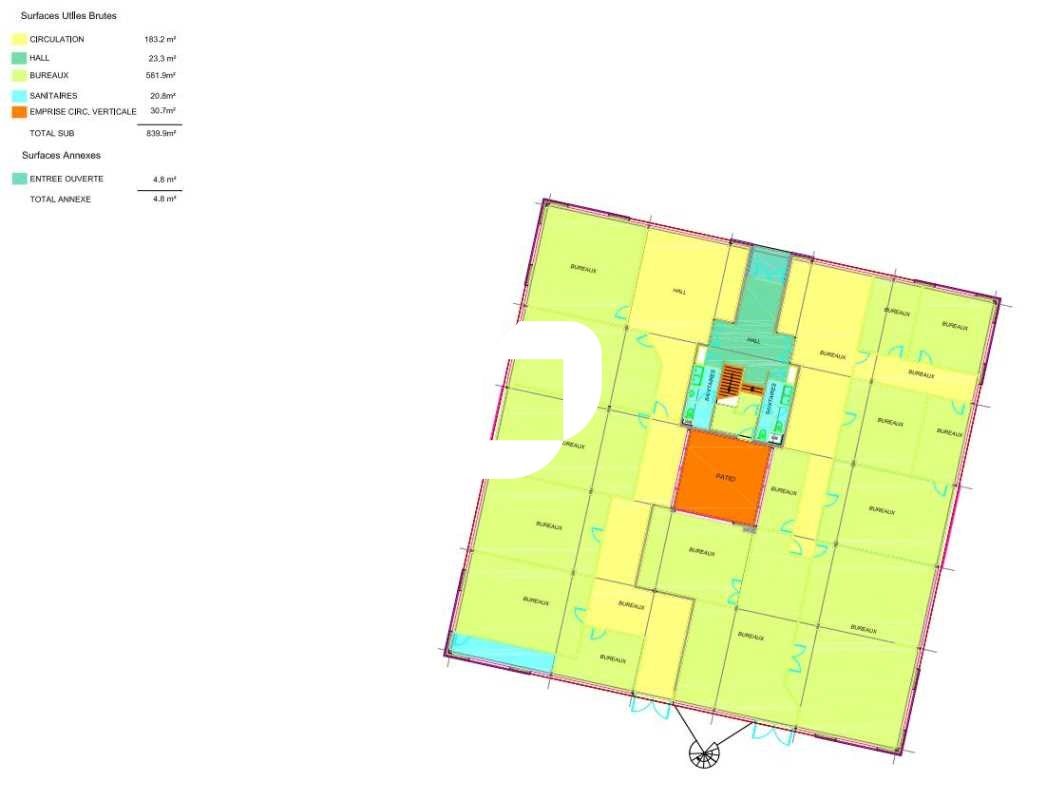 Location bureaux 800 m² divisibles à partir de 400 m²