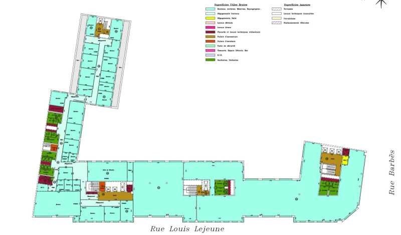 Location bureaux 1496 m² non divisibles