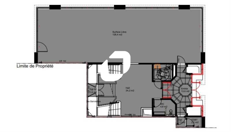 Location bureaux 546 m² non divisibles