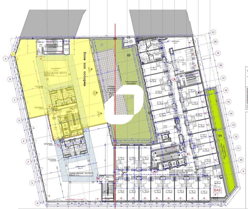 Location bureaux 1842 m² divisibles à partir de 338 m²