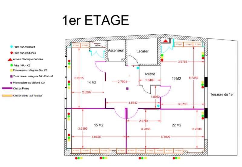 Location bureaux 200 m² divisibles à partir de 100 m²