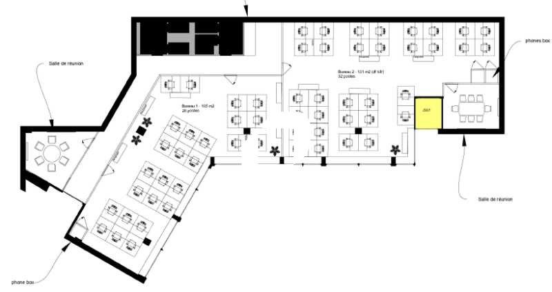 Bureaux partagé Coworking bureaux 270 m² divisibles à partir de 120 m²
