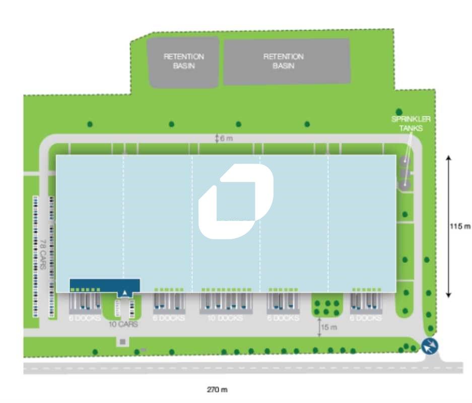 Location entrepots 30669 m² non divisibles