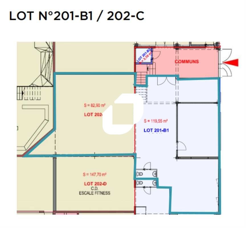 Location bureaux 36 m² non divisibles
